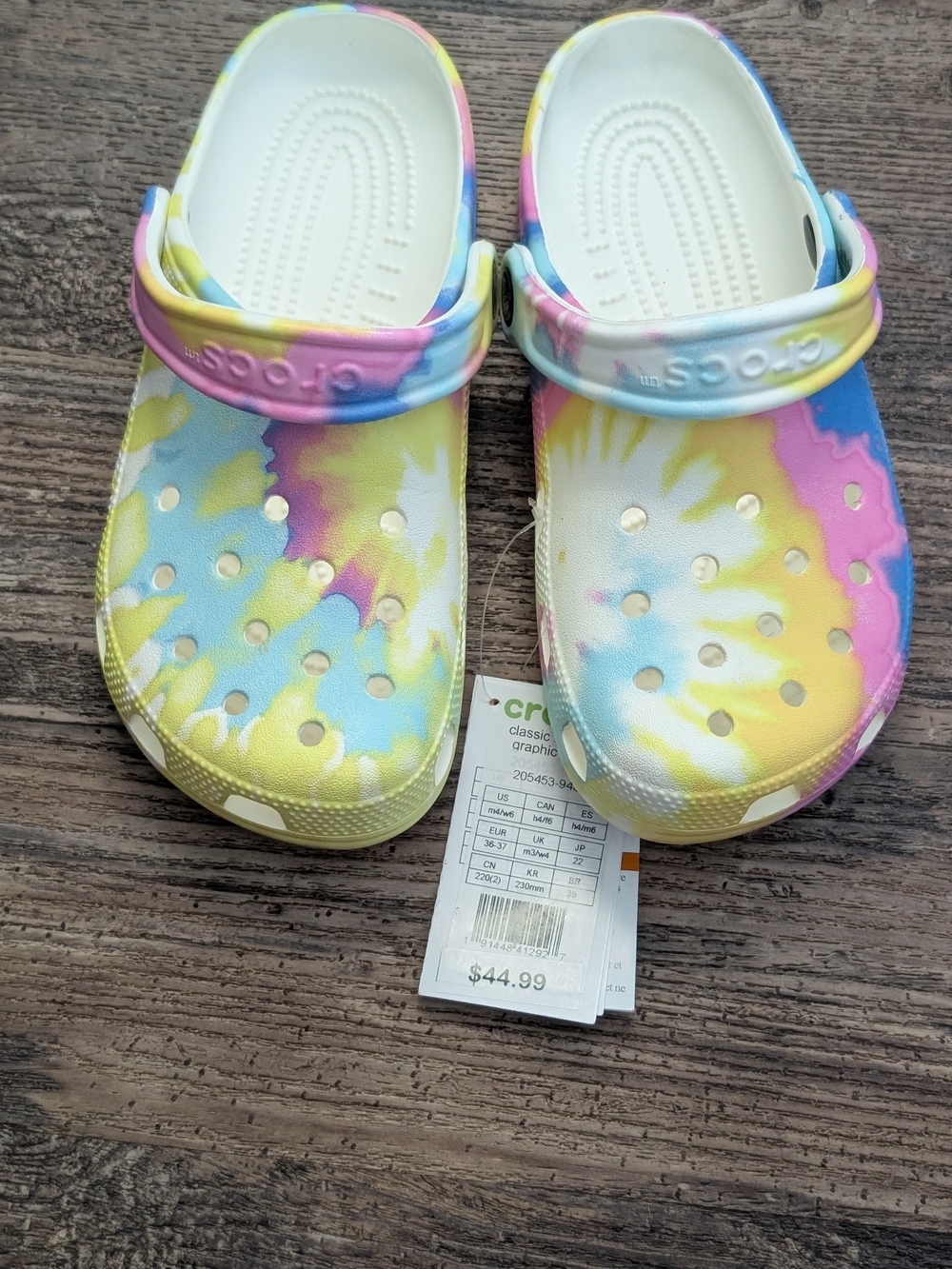 Tie Die Crocs- White/Yellow/Pink/Blue